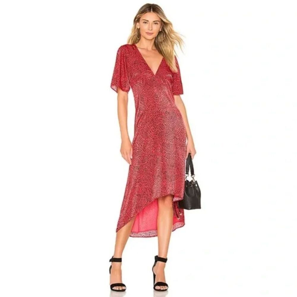House of Harlow 1960 x REVOLVE Women Size XL Red Alonza Abstract Midi Dress Boho